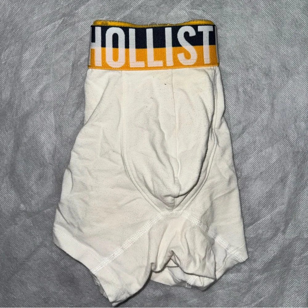 Hollister Cream Boxer Briefs with Orange Waistband